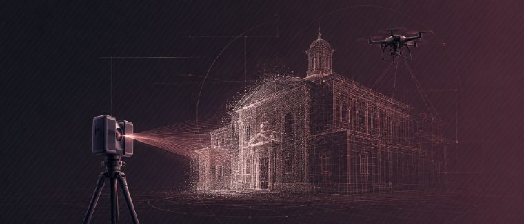Rilievo digitale con laser scanner e drone