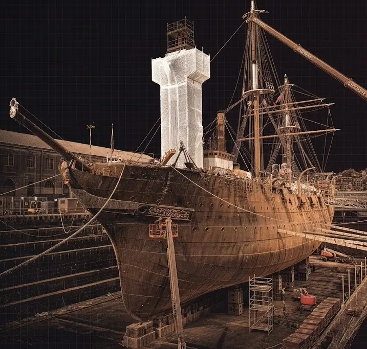 Rilievo laser scanner della nave scuola Amerigo Vespucci